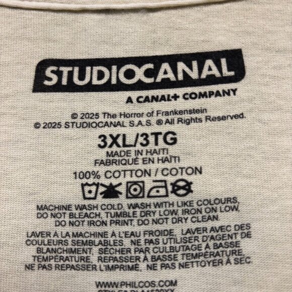 Frankenstein Les Horronus Beige Horror T-Shirt Size 3XL - Picture 4 of 4